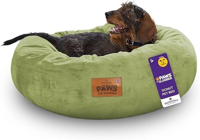 Large Calming Donut Dog Bed 75cm Washable Non Slip - Kwikley