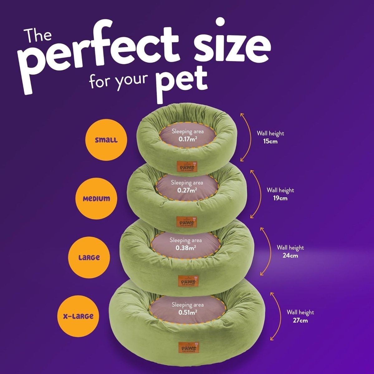 Large Calming Donut Dog Bed 75cm Washable Non Slip - Kwikley