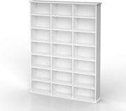 Large CD DVD Blu Ray Storage Shelf Cabinet 21 Compartments White Rack - Kwikley