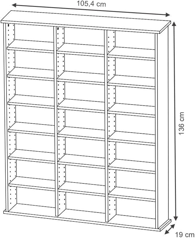 Large CD DVD Blu Ray Storage Shelf Cabinet 21 Compartments White Rack - Kwikley
