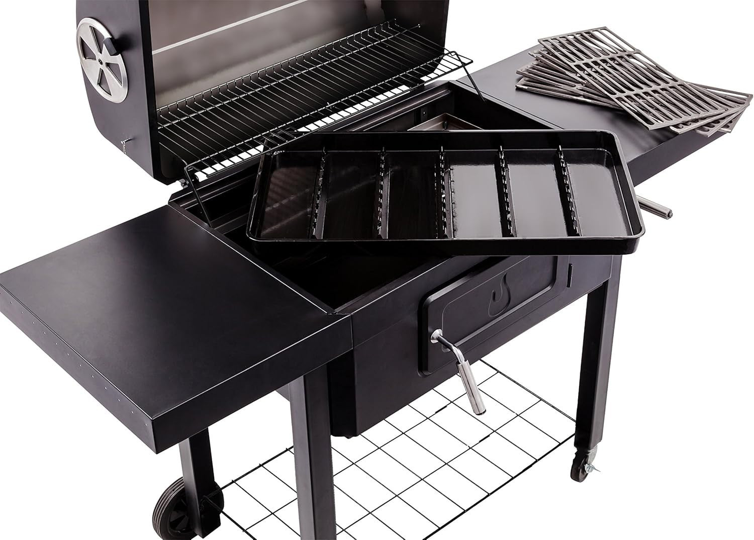 Large Charcoal BBQ Grill with Adjustable Charcoal Tray, Outdoor Garden Barbecue - Kwikley