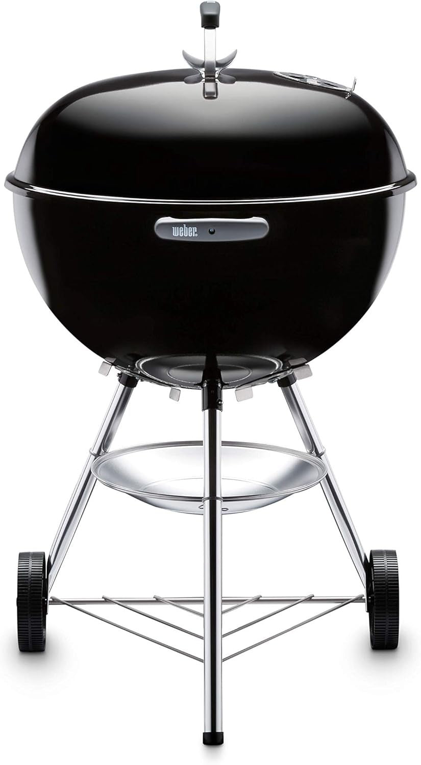 Large Charcoal Kettle BBQ Grill – Porcelain - Enamelled Lid & Bowl, Ash Tray - Kwikley