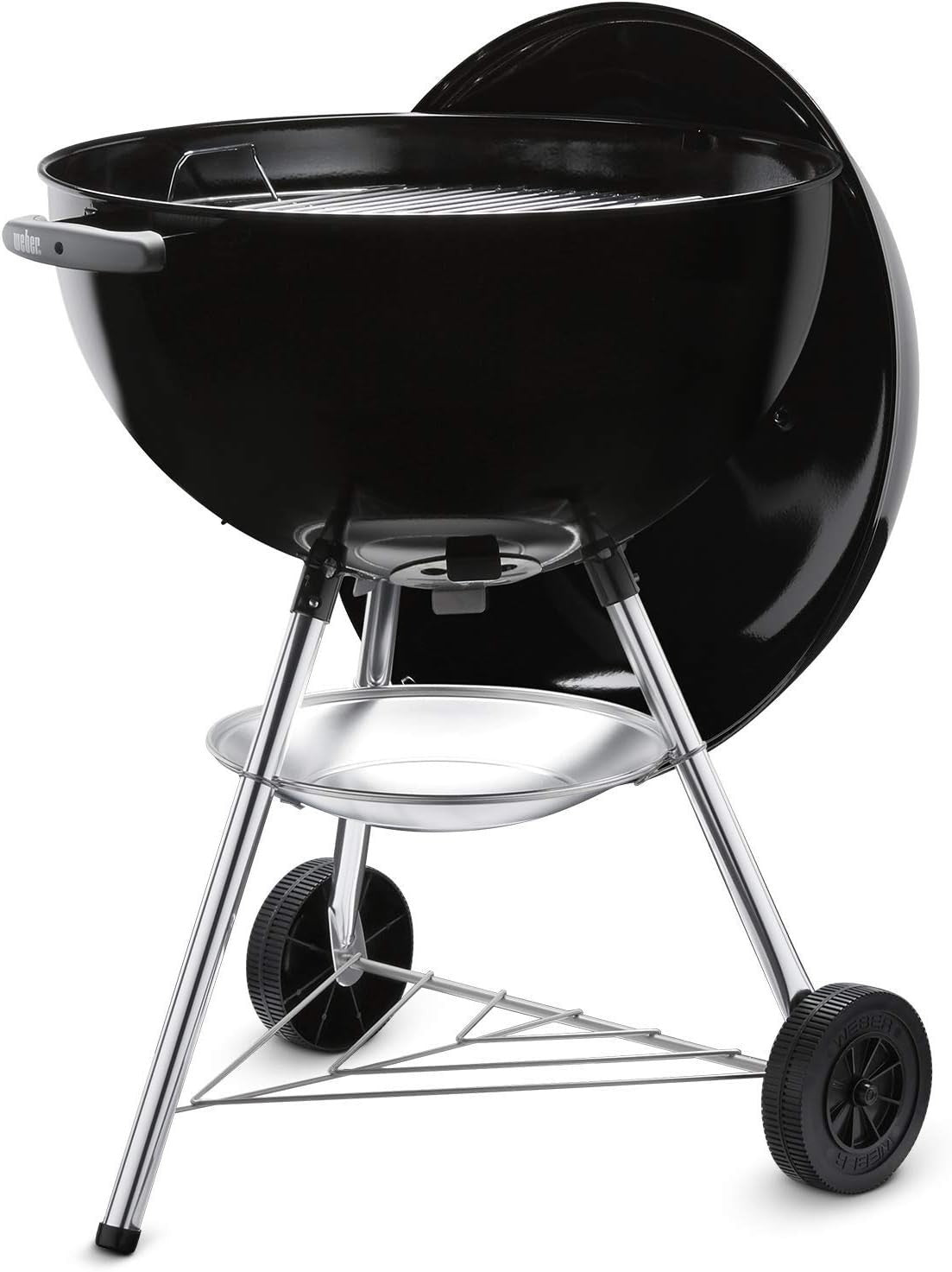 Large Charcoal Kettle BBQ Grill – Porcelain - Enamelled Lid & Bowl, Ash Tray - Kwikley