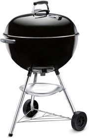 Large Charcoal Kettle BBQ Grill – Porcelain - Enamelled Lid & Bowl, Ash Tray - Kwikley