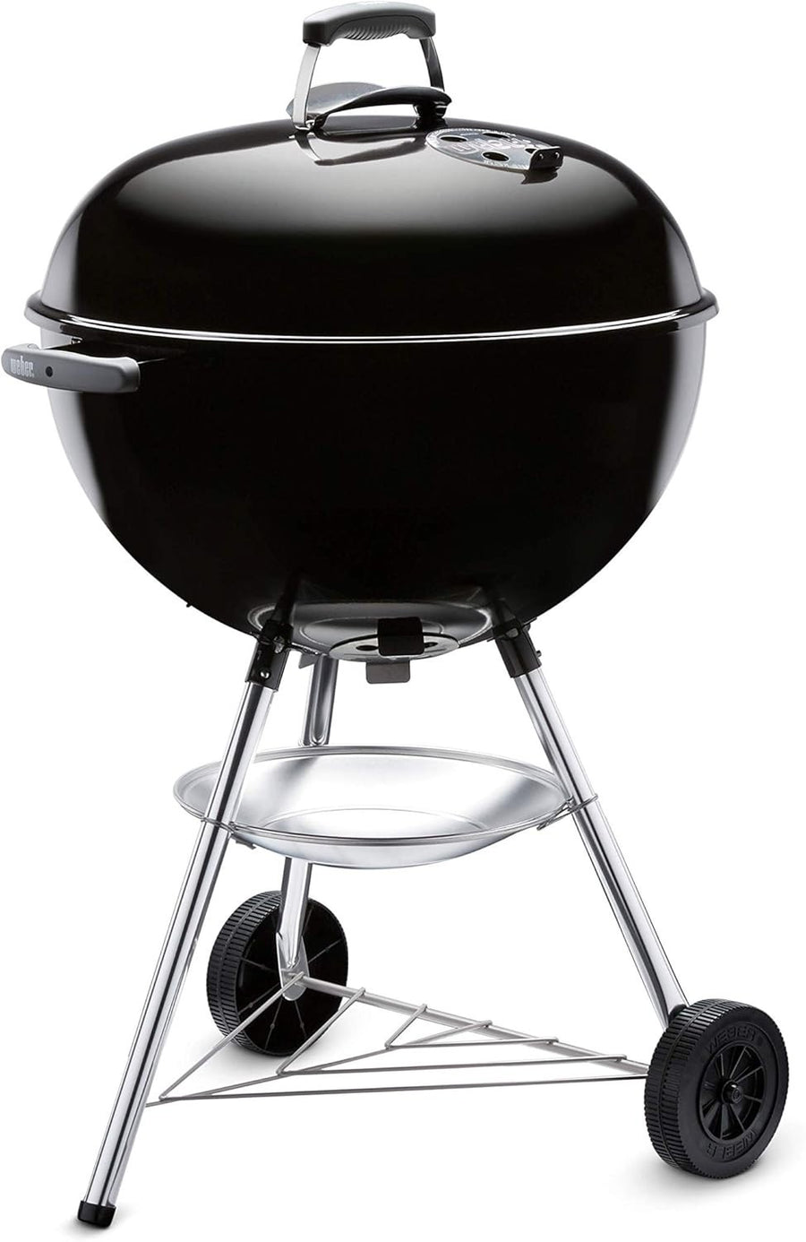Large Charcoal Kettle BBQ Grill – Porcelain - Enamelled Lid & Bowl, Ash Tray - Kwikley