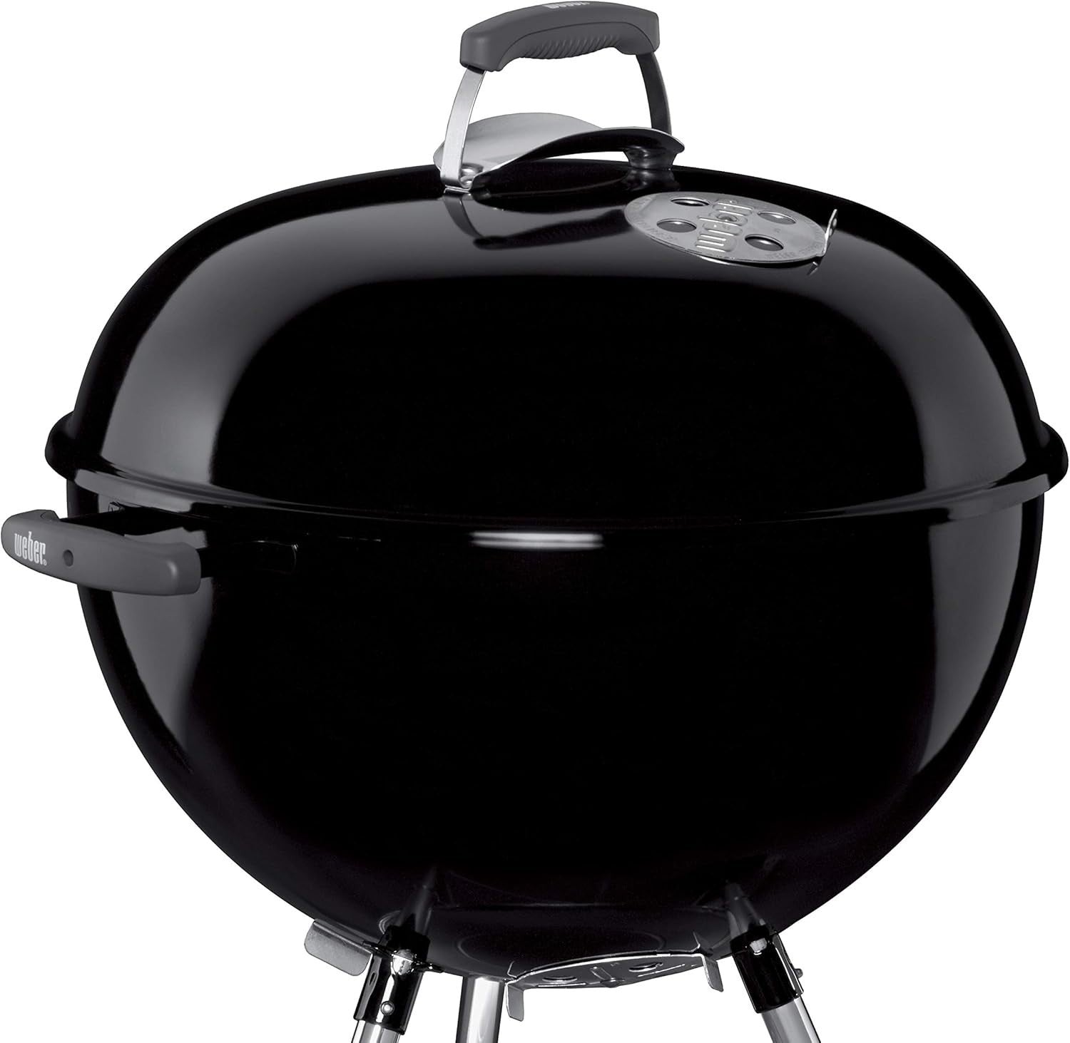 Large Charcoal Kettle BBQ Grill – Porcelain - Enamelled Lid & Bowl, Ash Tray - Kwikley