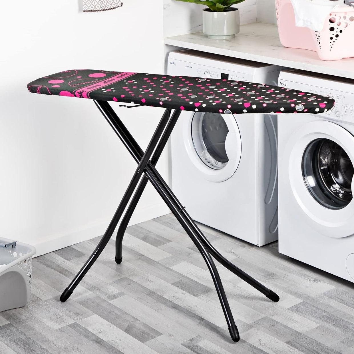 Large Compact Ironing Board Scorch Resistant Zone Foldable Space Saving - Kwikley