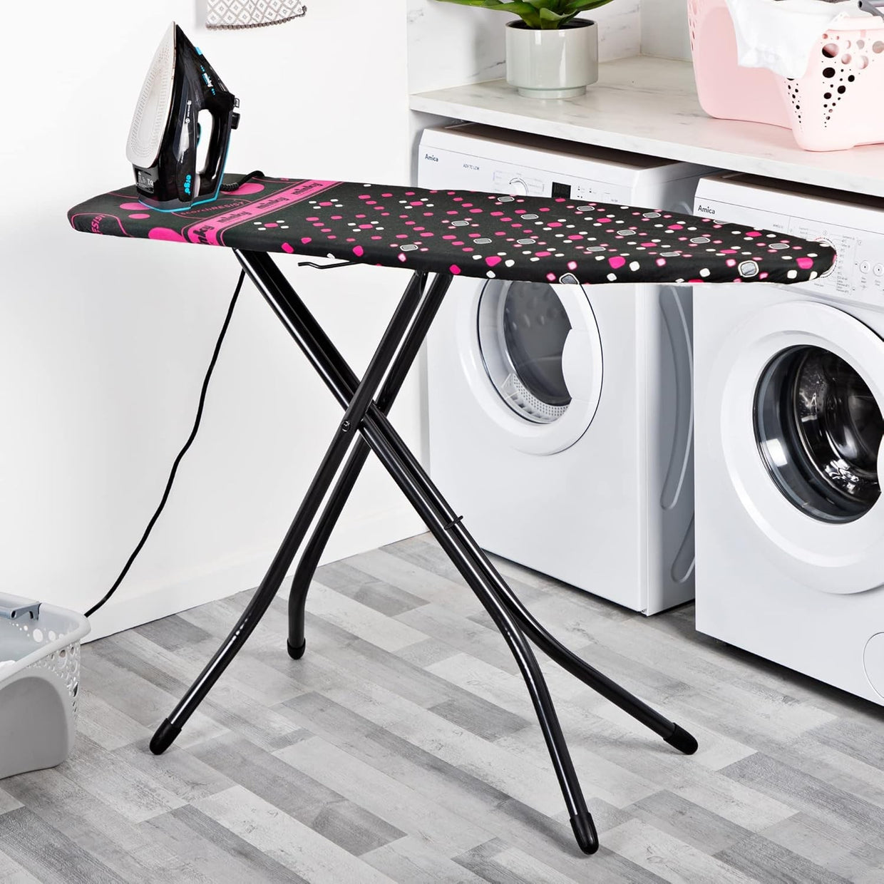Large Compact Ironing Board Scorch Resistant Zone Foldable Space Saving - Kwikley