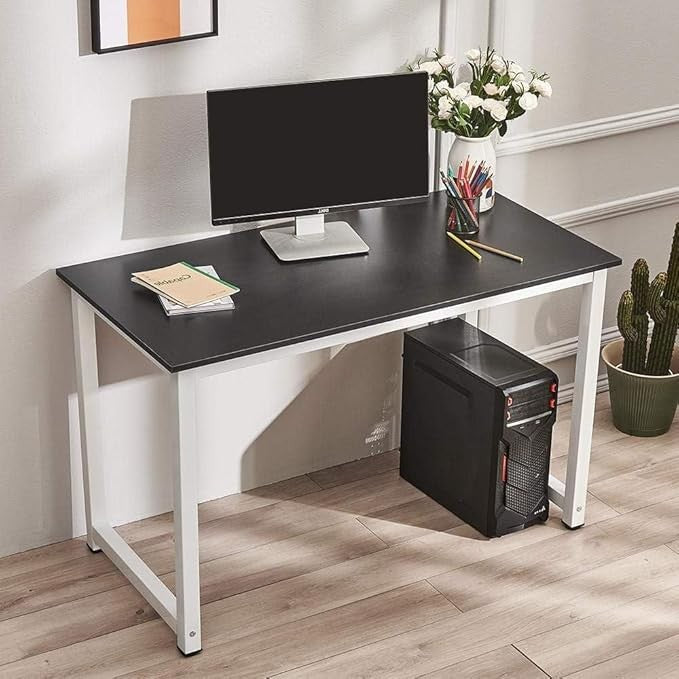 Large Computer Desk 120x60cm Black Office Laptop Table Home Study - Kwikley