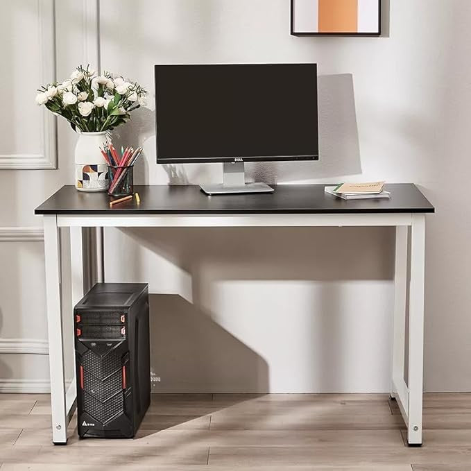Large Computer Desk 120x60cm Black Office Laptop Table Home Study - Kwikley