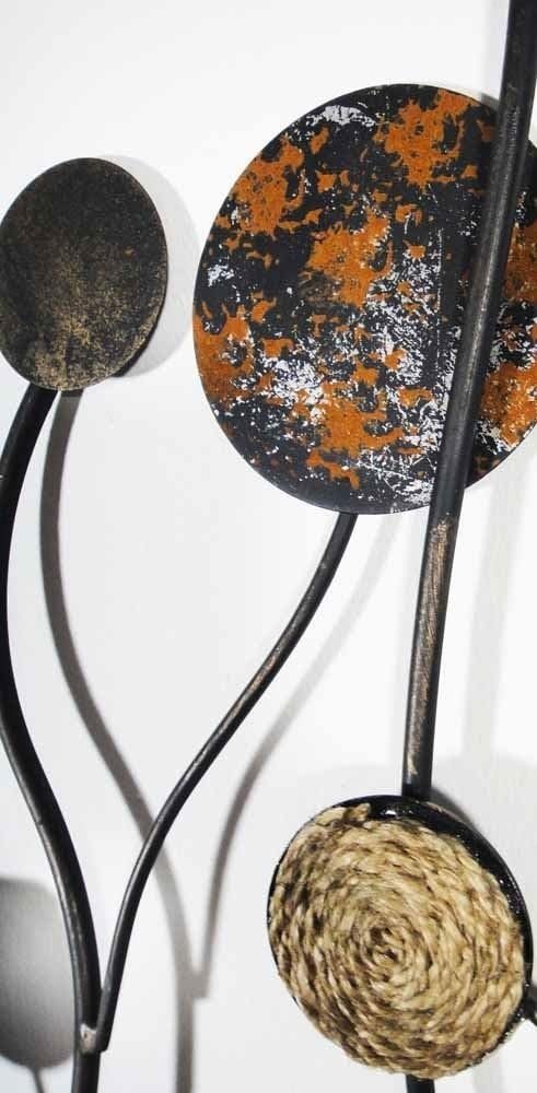 Large Contemporary Metal Wall Art Sculpture Rustic Leaf Design 84x43cm - Kwikley