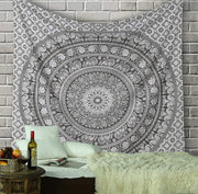 Large Cotton Elephant Mandala Wall Tapestry Boho Bedspread 84x54 - Kwikley