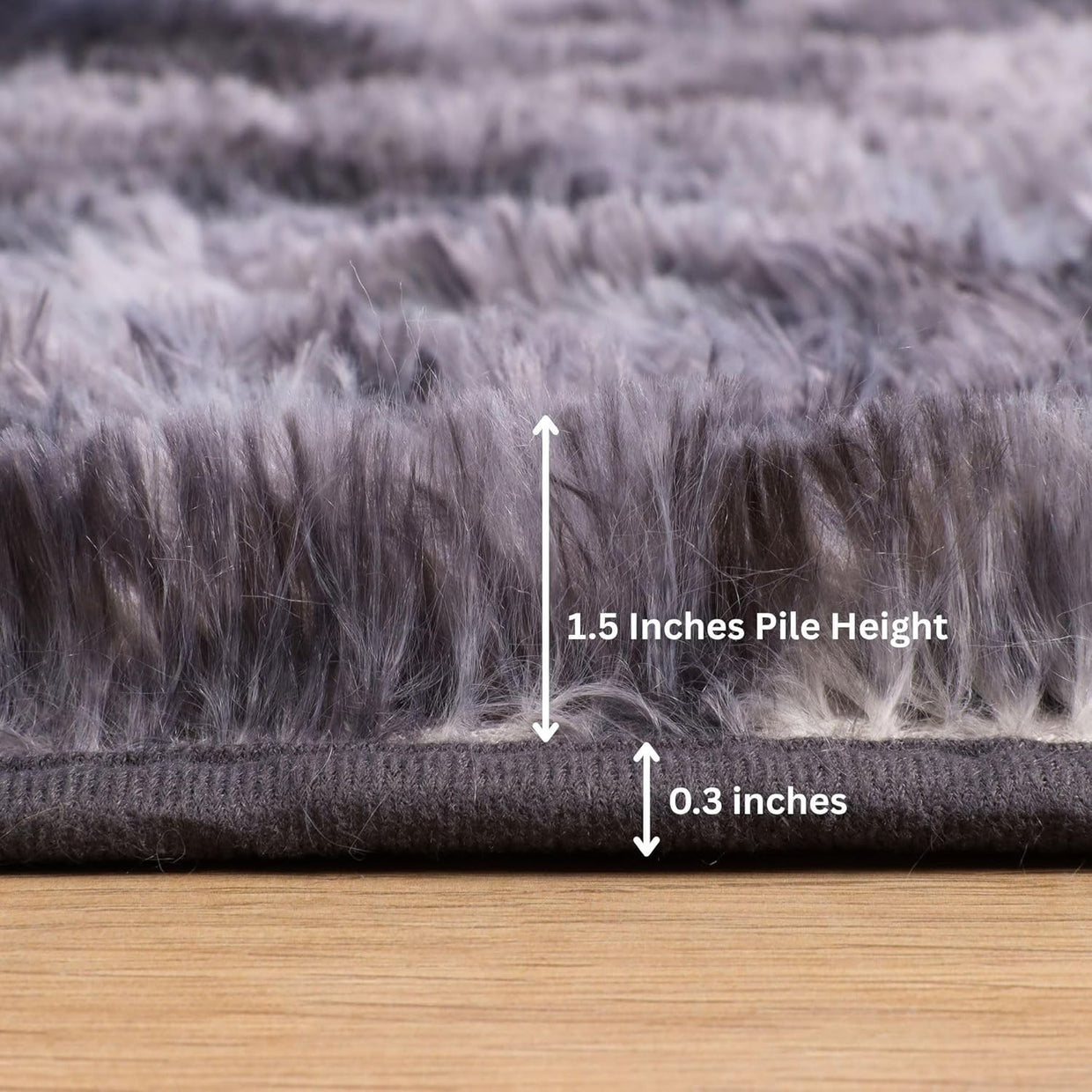 Large Dark Grey Shaggy Rug 200x290cm Soft Fluffy Tie Dye Non Slip Bedroom Carpet - Kwikley