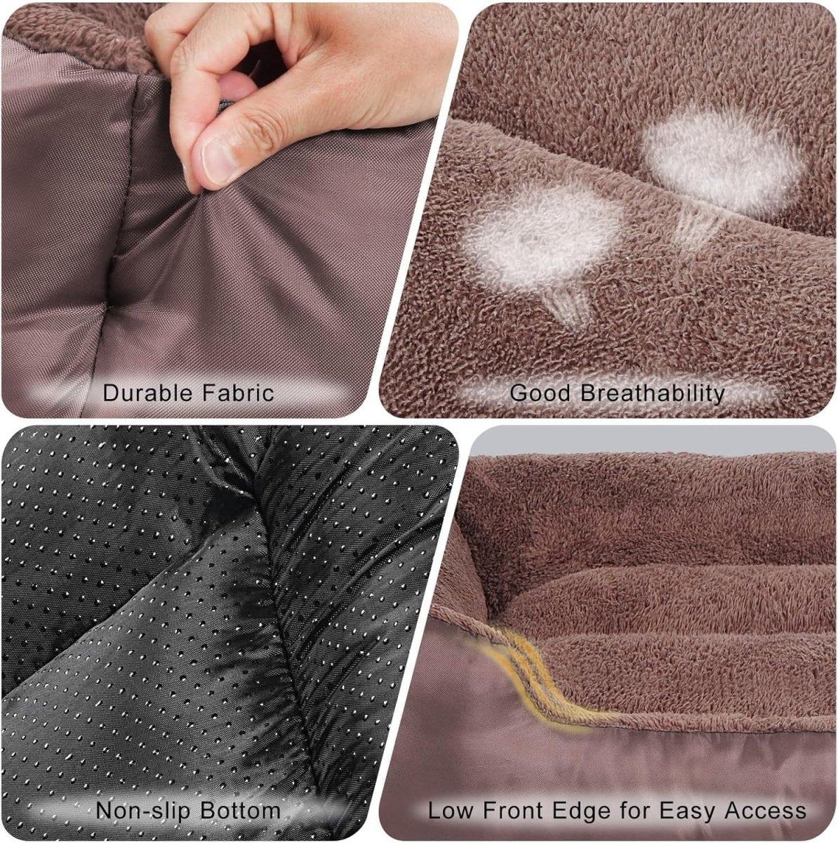 Large Dog Bed 90x70cm Washable Plush Pet Bed Non Slip - Kwikley