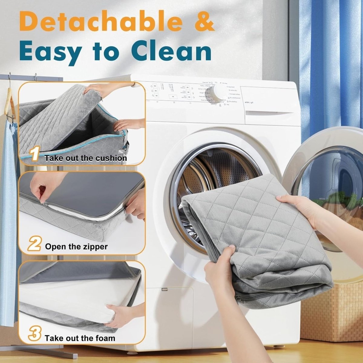 Large Dog Booster Car Seat Bed Washable Travel Cushion 60lb Gray - Kwikley