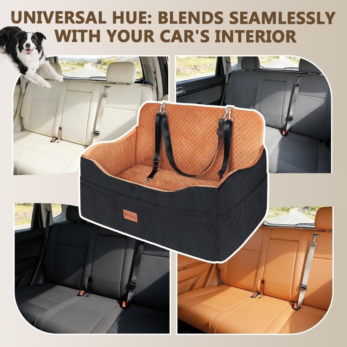 Large Dog Booster Car Seat Memory Foam Travel Bed Washable 25kg - Kwikley