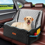 Large Dog Car Seat Bed 60lb Booster Washable Travel Cushion Backseat - Kwikley