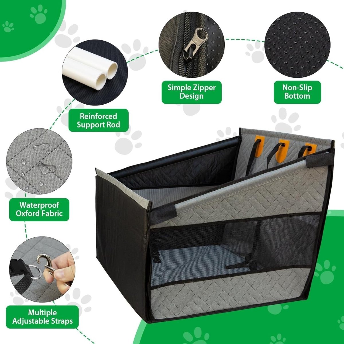 Large Dog Car Seat Bed Waterproof Travel Booster 75kg SUV Backseat - Kwikley