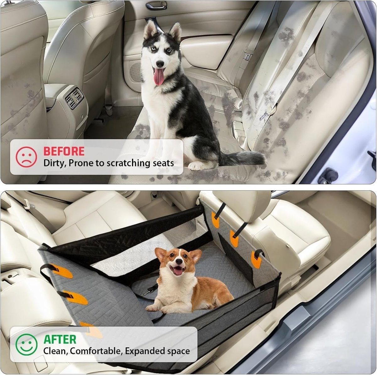 Large Dog Car Seat Bed Waterproof Travel Booster 75kg SUV Backseat - Kwikley