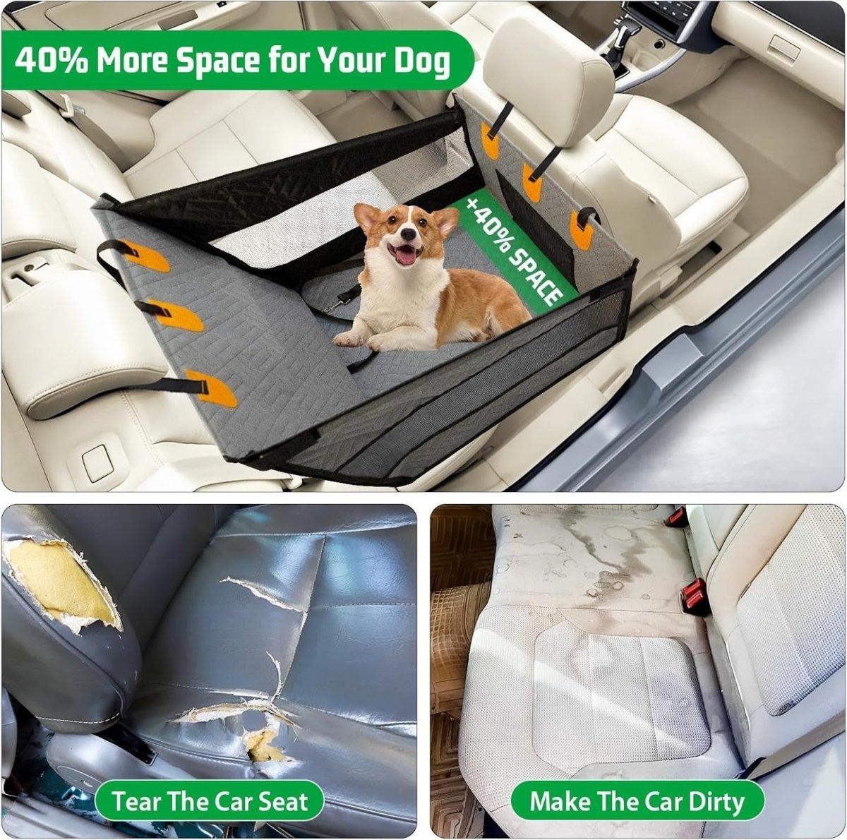 Large Dog Car Seat Bed Waterproof Travel Booster 75kg SUV Backseat - Kwikley