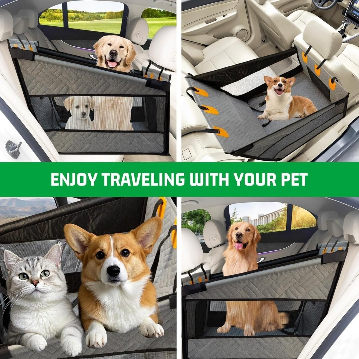 Large Dog Car Seat Bed Waterproof Travel Booster 75kg SUV Backseat - Kwikley