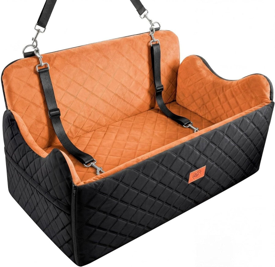 Large Dog Car Seat Booster Bed Memory Foam Washable Travel Seat 55lb - Kwikley