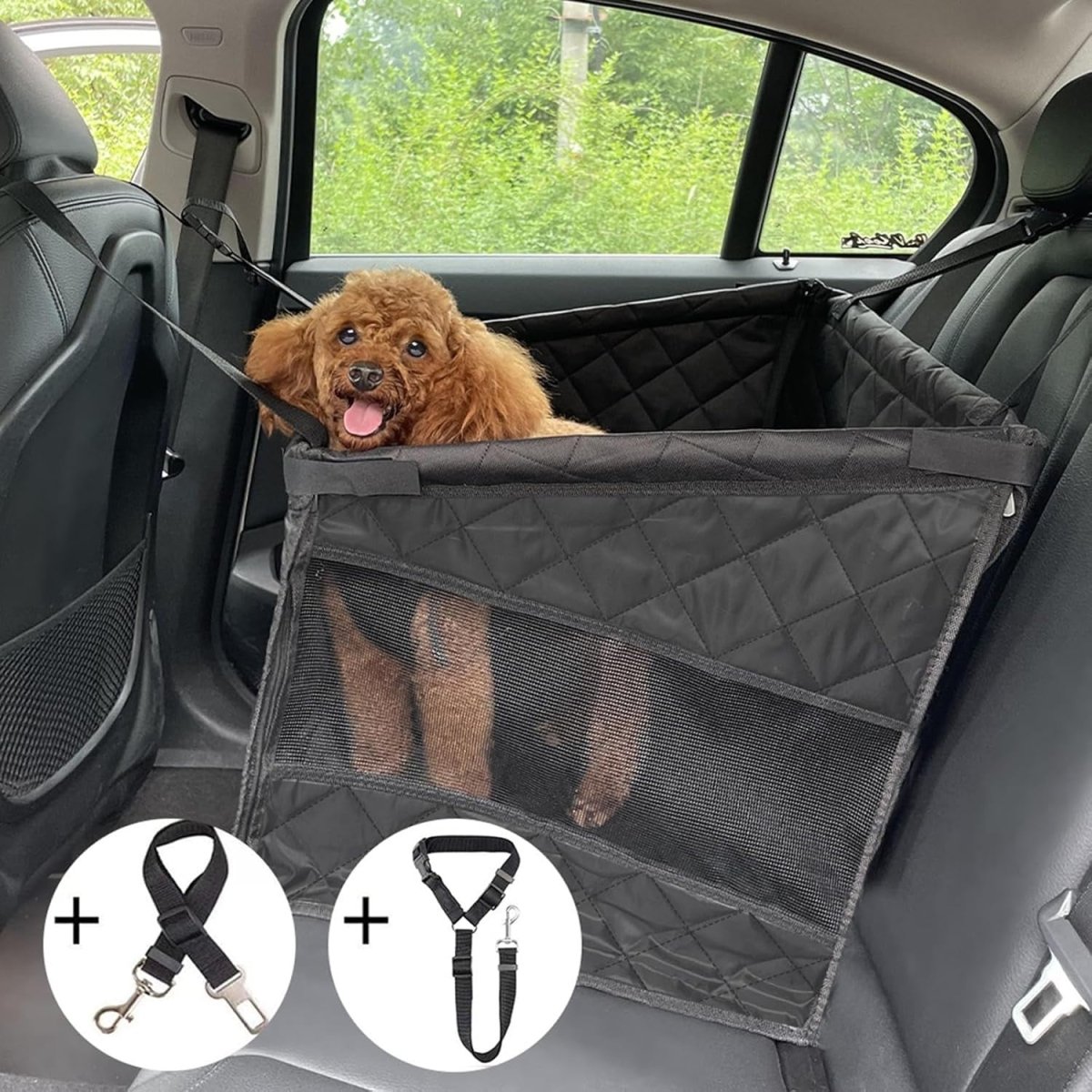 Large Dog Car Seat Extender Waterproof Pet Travel Bed 50kg Capacity - Kwikley