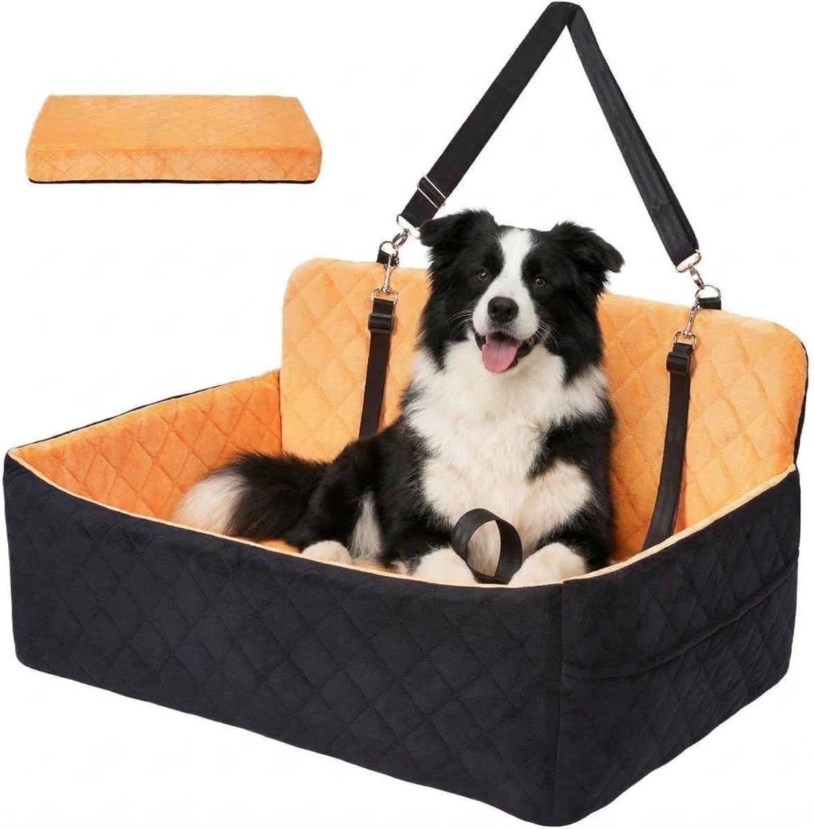 Large Dog Car Seat Memory Foam Booster Bed Washable Travel Carrier 55lb - Kwikley