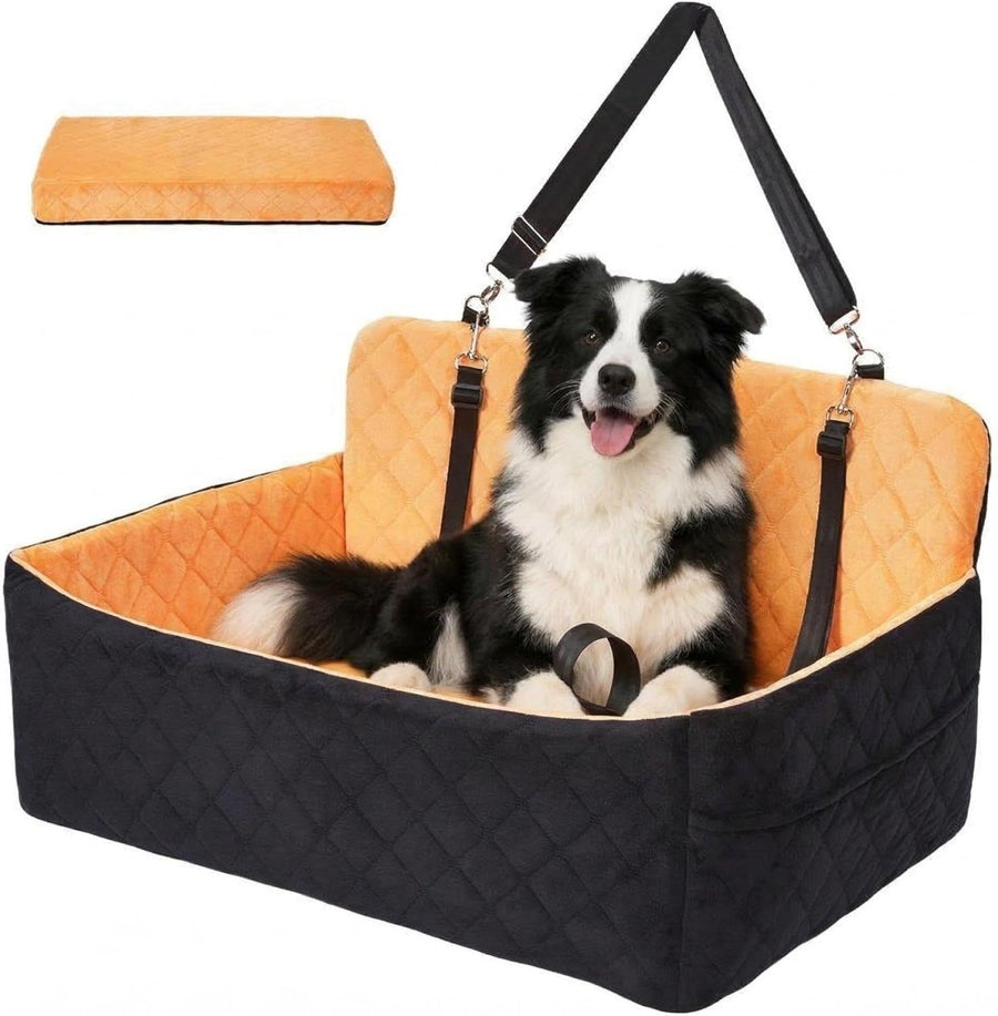 Large Dog Car Seat Memory Foam Booster Bed Washable Travel Carrier 55lb - Kwikley