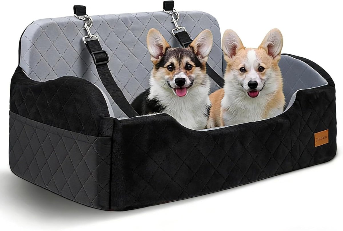 Large Dog Car Seat Memory Foam Booster Bed Washable Travel Seat 60lbs - Kwikley
