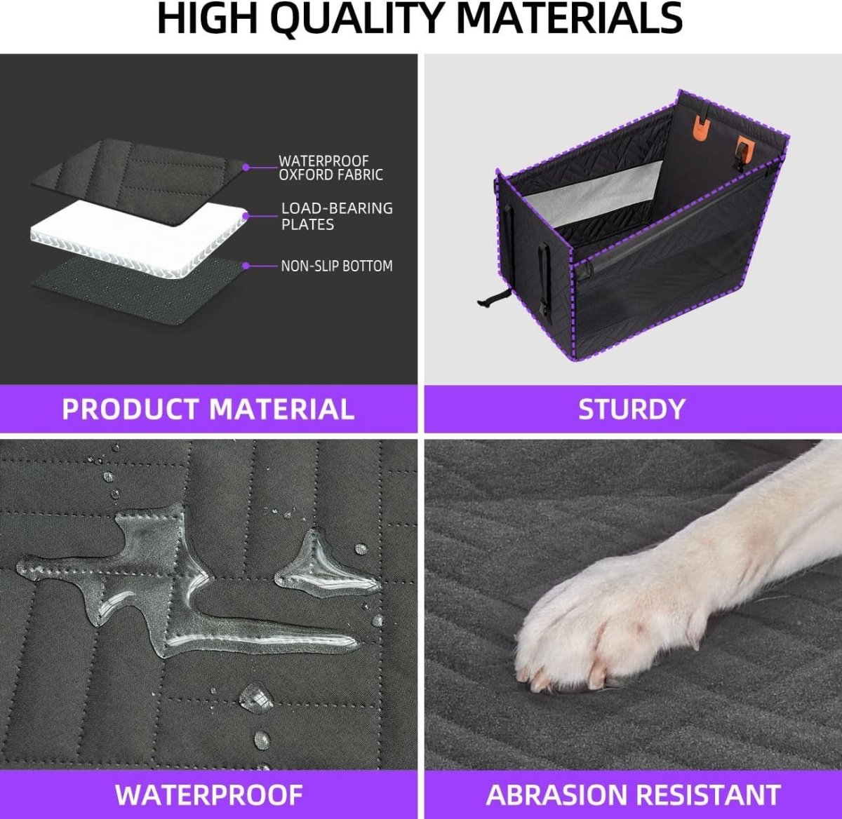 Large Dog Car Seat Rear Seat Cover Extendable Bed Platform 15kg - Kwikley