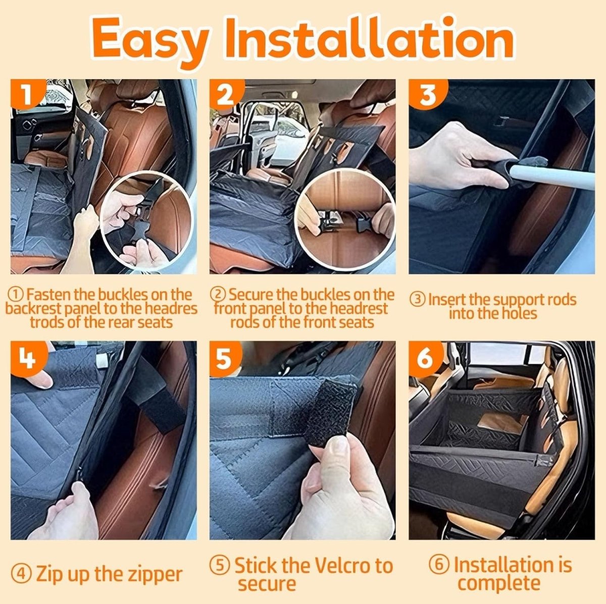 Large Dog Car Seat Waterproof Booster Bed SUV Truck Back Seat Cover - Kwikley