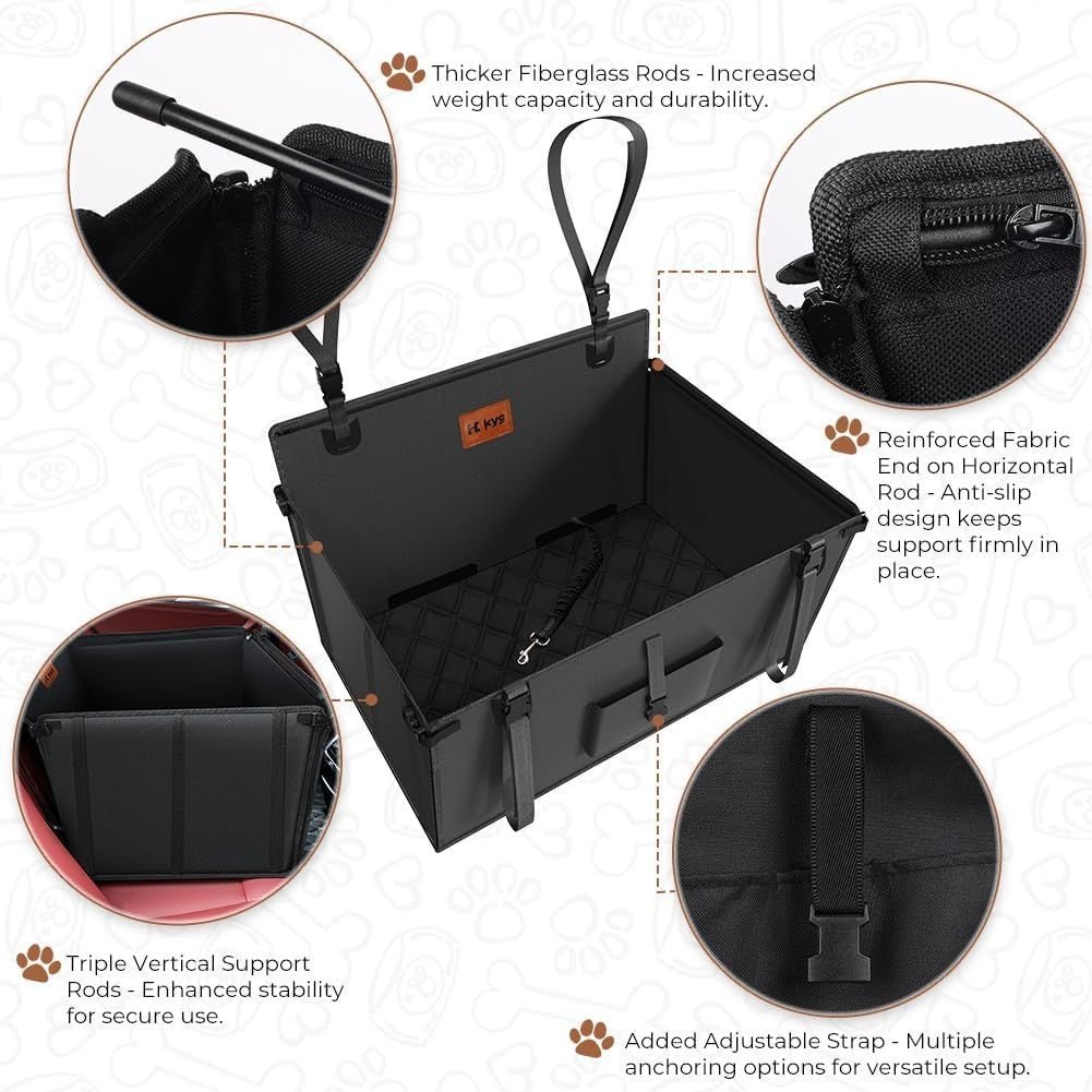 Large Dog Car Seat Waterproof Foldable Booster Bed Non Slip 26kg - Kwikley