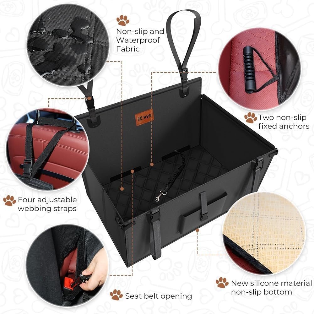 Large Dog Car Seat Waterproof Foldable Booster Bed Non Slip 26kg - Kwikley