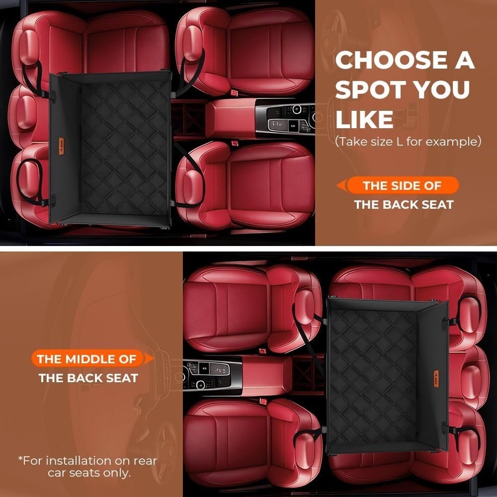 Large Dog Car Seat Waterproof Foldable Booster Bed Non Slip 26kg - Kwikley