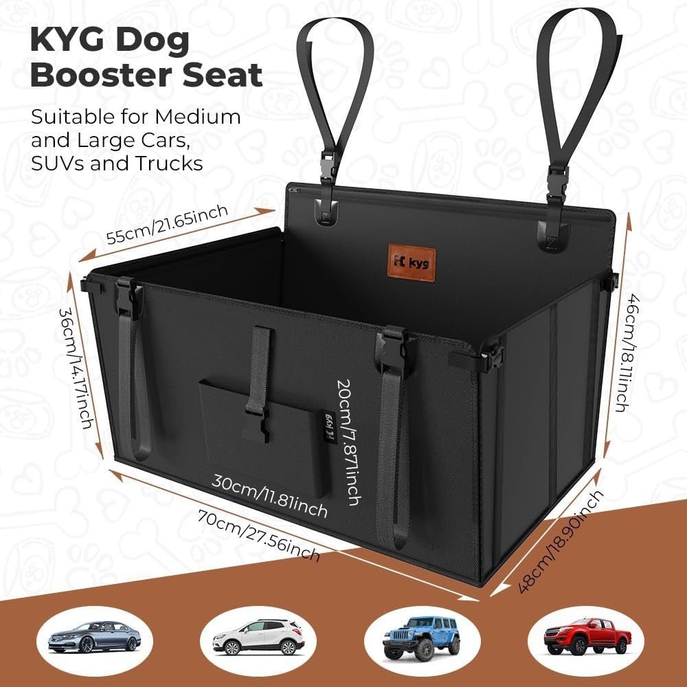 Large Dog Car Seat Waterproof Foldable Booster Bed Non Slip 26kg - Kwikley