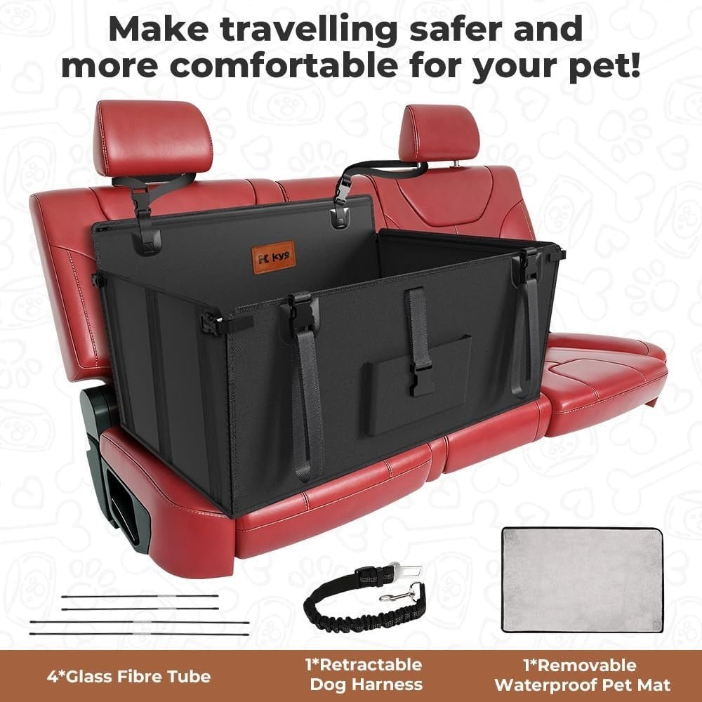Large Dog Car Seat Waterproof Foldable Booster Bed Non Slip 26kg - Kwikley