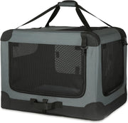Large Dog Cat Travel Crate Soft Folding Pet Carrier Kennel Cage 91x61x61cm - Kwikley