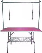 Large Dog Grooming Table Heavy Duty Adjustable Height with Arm Noose Tray Pink - Kwikley