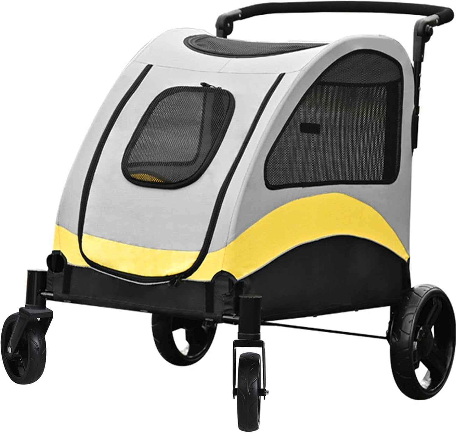 Large Dog Pet Stroller 4 Wheel Pushchair Breathable Buggy 42kg - Kwikley
