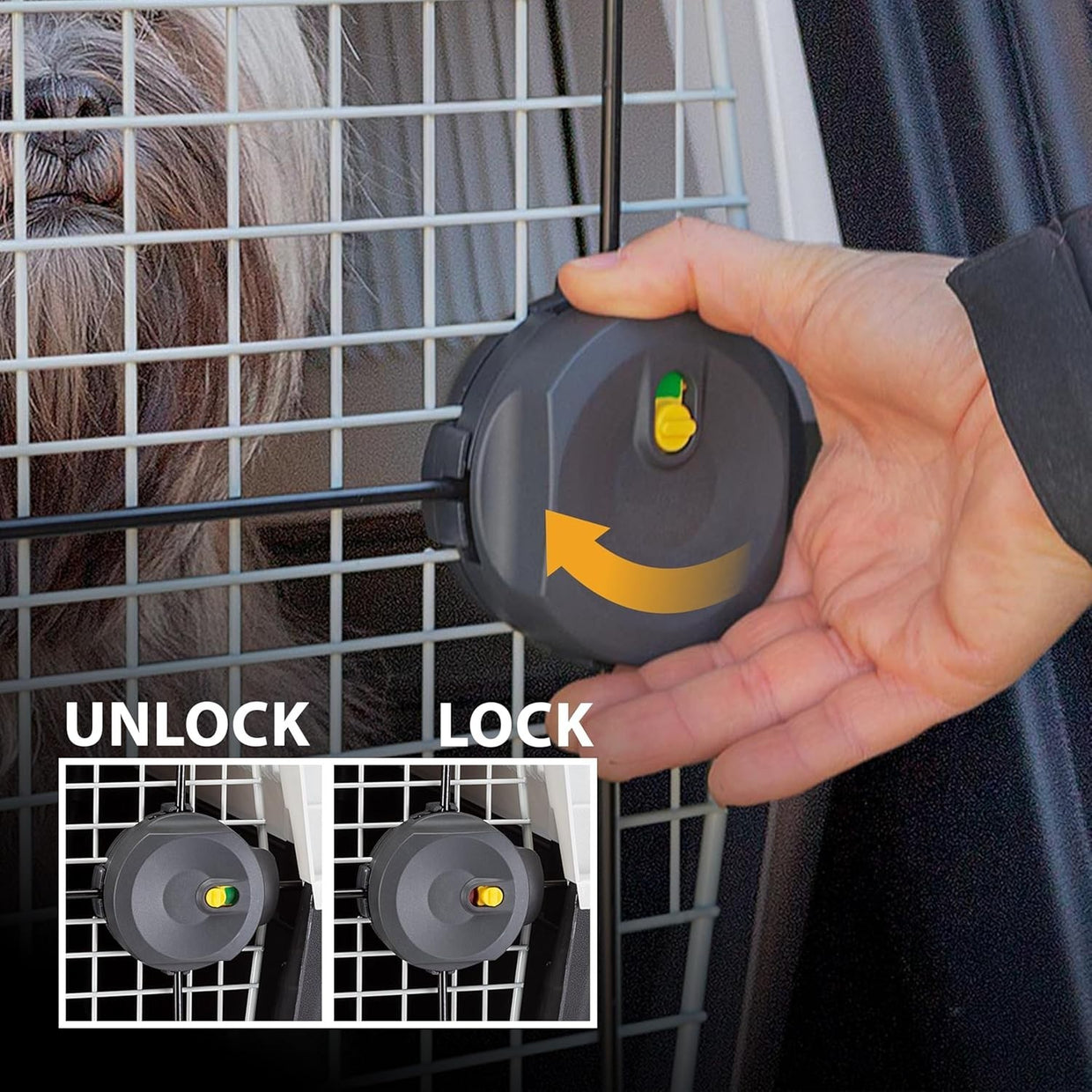 Large Dog Travel Kennel 118x80x88cm Sturdy Plastic Crate with Wheels & Lock - Kwikley