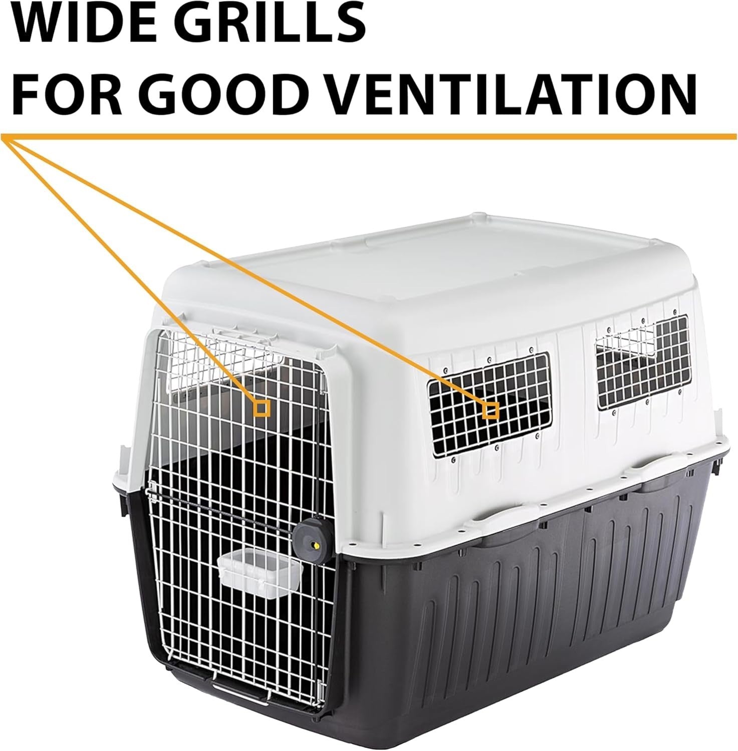 Large Dog Travel Kennel 118x80x88cm Sturdy Plastic Crate with Wheels & Lock - Kwikley