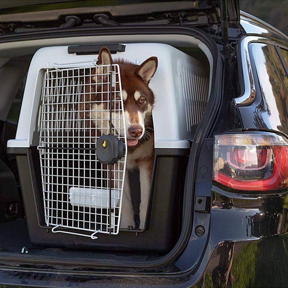 Large Dog Travel Kennel 91x61x68cm Durable Lockable Plastic Crate - Kwikley