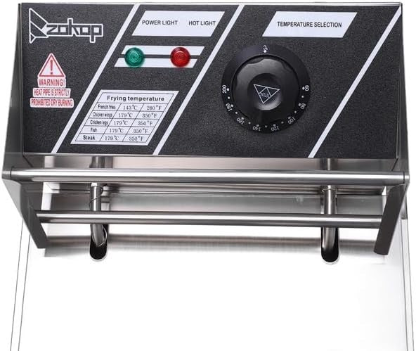 Large Electric Deep Fryer 10.8L 2500W Stainless Steel Temp Control - Kwikley