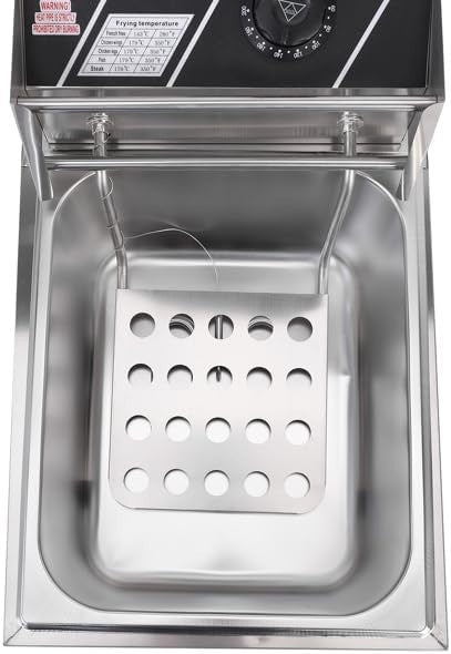Large Electric Deep Fryer 10.8L 2500W Stainless Steel Temp Control - Kwikley