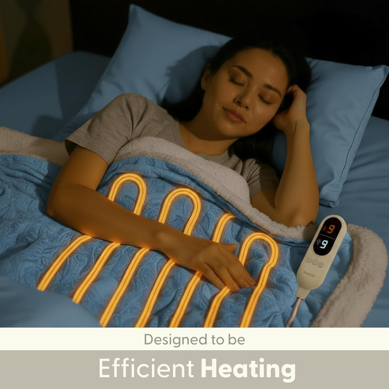 Large Electric Heated Throw Blanket Sherpa Fleece 9 Heat Settings - Kwikley
