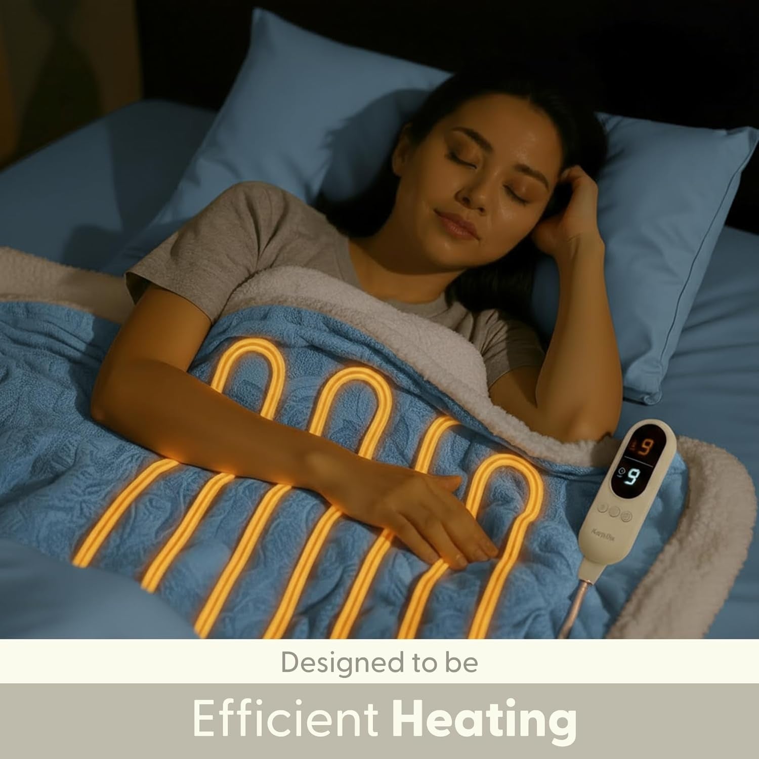 Large Electric Heated Throw Blanket Sherpa Fleece 9 Heat Settings - Kwikley