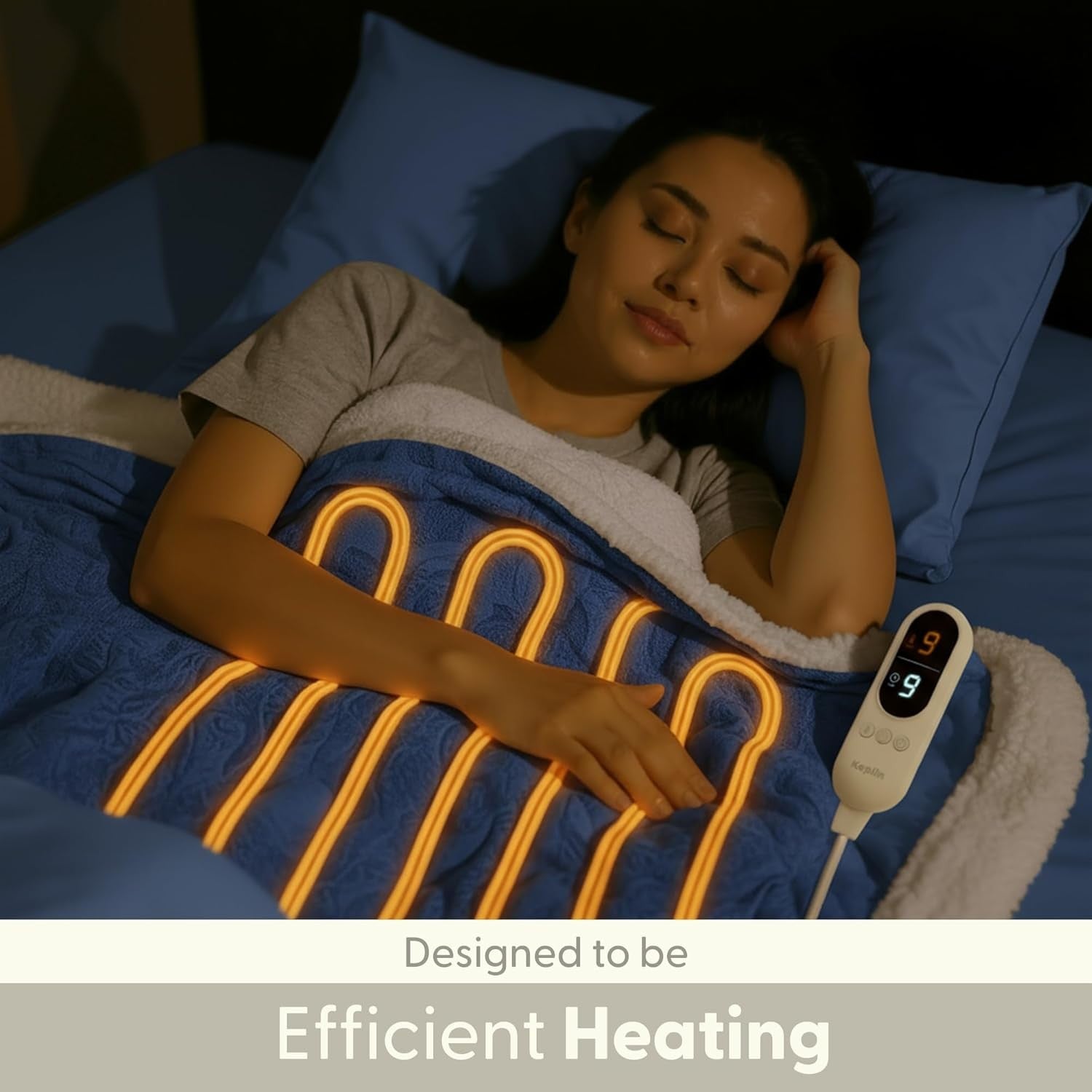 Large Electric Heated Throw Blanket Sherpa Fleece 9 Settings - Kwikley