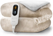 Large Electric Heated Throw Blanket Sherpa Fleece 9 Settings Timer - Kwikley