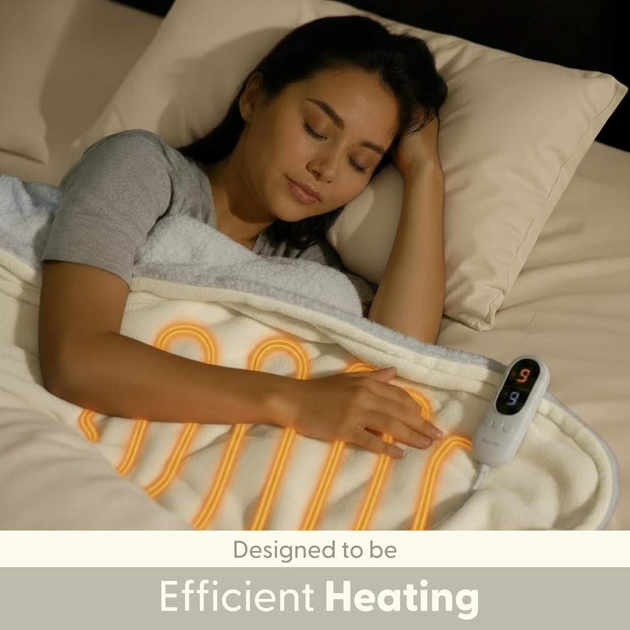 Large Electric Heated Throw Blanket Sherpa Fleece 9 Settings Timer - Kwikley